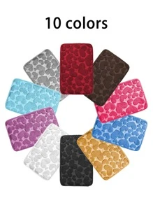 1 Stück Herz geprägter Bodenmatte, minimalistisch süße Flanell rechteckige weiche saugfähige Teppichfläche, geeignet für Wohnzimmer, Schlafzimmer, Badezimmer, Zuhause, ideal für Valentinstag Badezimmer Dekoration Badematte, Outdoor-Teppich, Türmatte, Herbstdekoration, Badezimmer-Accessoires, Schulanfang Eingangsbereich Dekoration - Heißes Pink - Übersicht 9