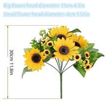 1 Bó hoa Của 13 Nhân tạo Hoa hướng dương - Màu vàng - Xem 3