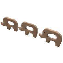 1入組山毛櫸木動物形狀大像出牙玩具木製工藝品加工 - 彩色 - 查看 3