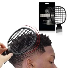 Swist 梳子，头发海绵刷升级版扭梳，比头发海绵更适合男女卷发（黑色） - 黑色 - 查看 1