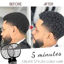 Swist 梳子，头发海绵刷升级版扭梳，比头发海绵更适合男女卷发（黑色） - 黑色 - 查看 4