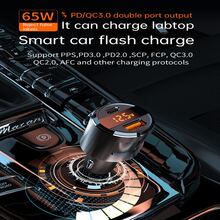 1pc 65w Silver High Power Car Charger With Pd Port & Qc3.0 Fast Charging & Voltage Monitoring, Compatible With Sc01 Notebooks - Silver - View 2