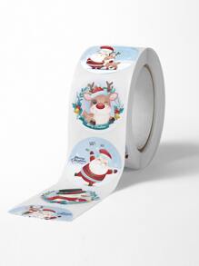 500Pcs/Roll Cartoon Merry Christmas Sticker Santa Adhesive Decorative Stickers For Xmas Gifts Envelop Seals Cards Packages - Multicolor - View 2
