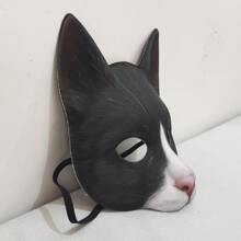 1pc Black Adorable Cow Cat Mask For Costume Cute - Black - View 4