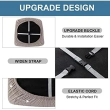 1入組防水大樹葉壓花椅子座套帶後套膜,熱塑性聚氨酯帶帶扣飾,可拆卸&可水洗氨綸椅套適用於家庭廚房飯店宴會