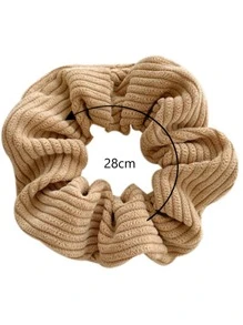 7 chiếc dây buộc tóc bằng vải nhung trơn màu dùng hàng ngày - Cà phê - Xem 7