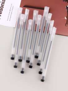 10/50pcs/Set Simple Transparent Frosted Neutral Pens Stationery Fresh And Simple Watercolour Pen 0.5mm Fountain Pen Office Pen - Black - View 4