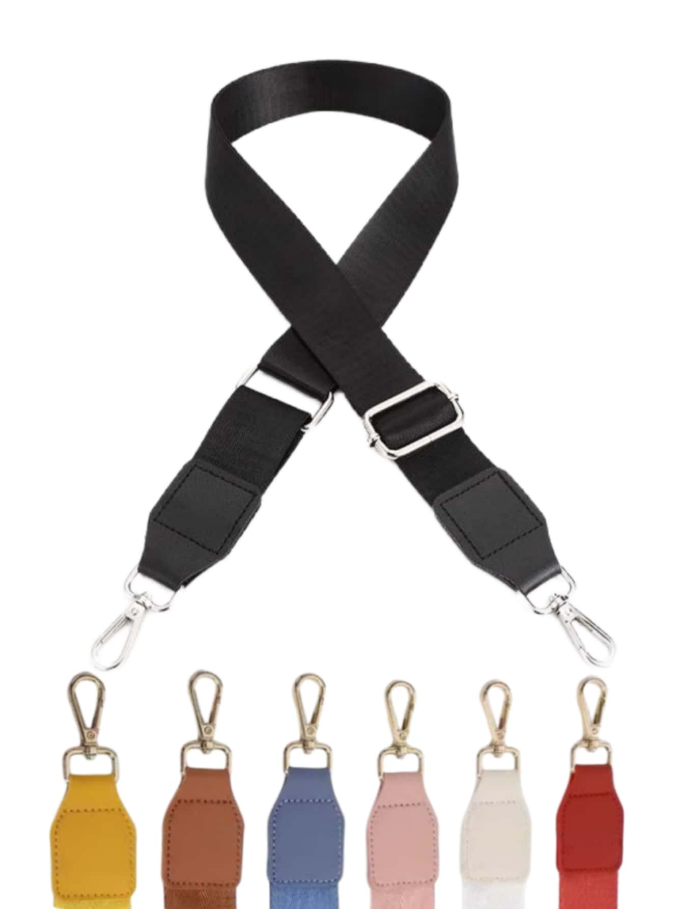 Fashionable Solid Color Bag Strap Replacement Bag Accessories DIY Accessories Adjustable Replacement Shoulder Strap Stylish Durable - Black - View 1