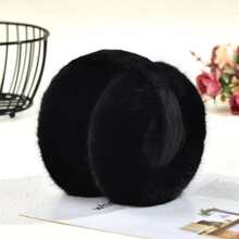 1pc Unisex Thickened & Thermal Lined & Detachable Ear Warmer, Random Color Delivery, For Autumn And Winter - Black - View 2