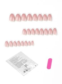 24入組/套大極簡風格橢圓形形狀指甲銼和1入組果凍凝膠 - 彩色 - 查看 2