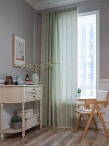 Bohemian Style Green Tassel Curtain - Green - View 3
