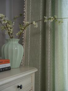 Bohemian Style Green Tassel Curtain - Green - View 10