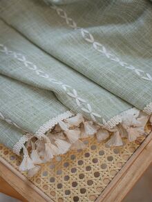 Bohemian Style Green Tassel Curtain - Green - View 4