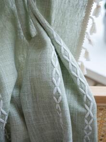 Bohemian Style Green Tassel Curtain - Green - View 8