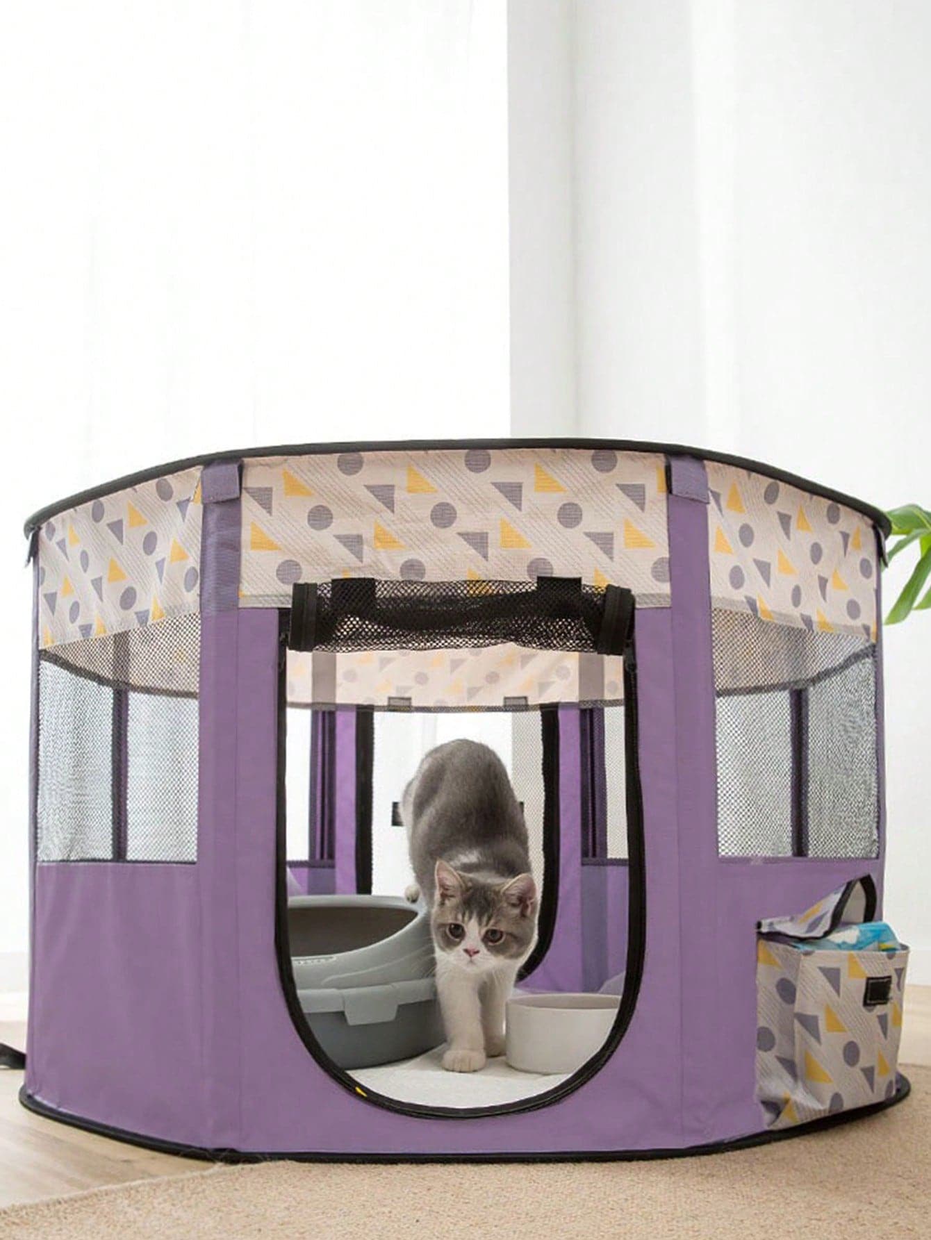 Round Foldable Cat Delivery Room Pet Cage SHEIN USA
