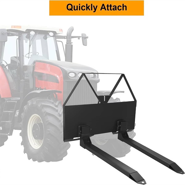 46" Pallet Forks Attachment Skid Steer Forks 2600 lbs Capacity for