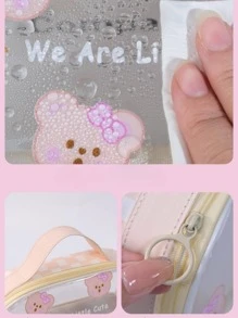 Double-layer Large Capacity Transparent Pencil Case For Girls, Elementary And Junior High School Students - Purple - View 4