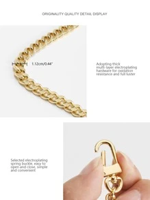 1pc Gold Chain Strap Mahjong Bag Long Chain Accessory, Underarm Bag Chain Rod Replacement Shoulder Strap DIY Modification Accessory - Gold - View 3