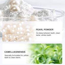 50g 牙齿美白粉仿珍珠精华天然牙齿牙膏牙刷套装口腔卫生亮白粉牙膏去除牙菌斑 - 淺藍色 - 查看 6