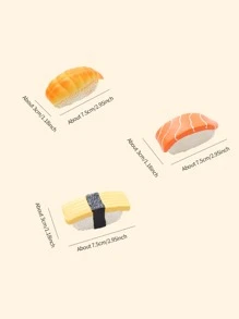 1入組隨機色壽司設計寵物磨牙玩具 - 彩色 - 查看 2