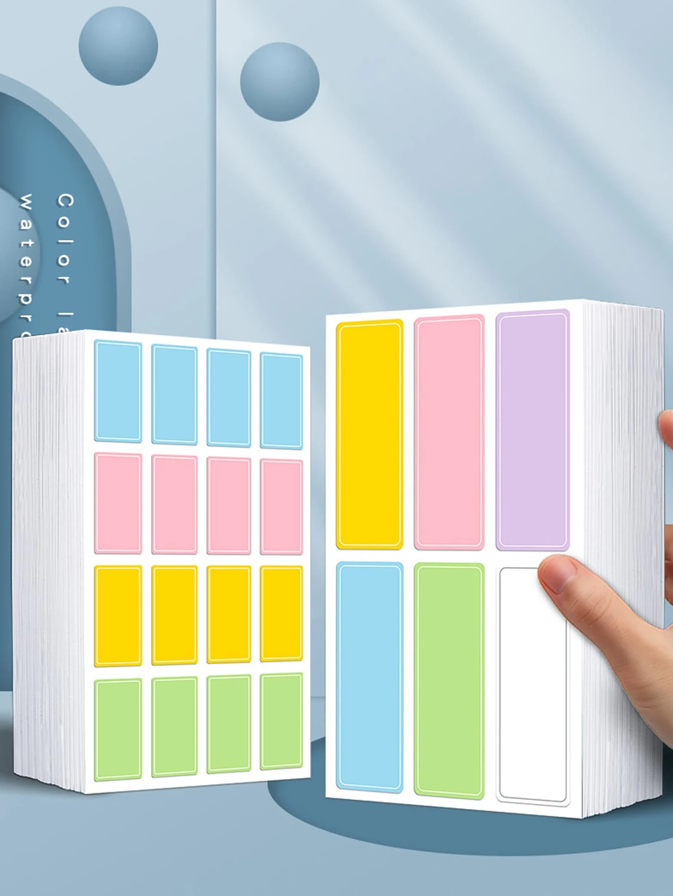 1彩色標籤貼紙,防水自黏式可拆卸標籤適用於整理,標記,和 - 彩色 - 查看 1