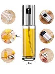 Dispensador De Aceite, Spray Atomizador De Aceite, Botella Aceitera. - Plateado - Ver 2
