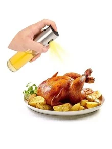 Dispensador De Aceite, Spray Atomizador De Aceite, Botella Aceitera. - Plateado - Ver 3