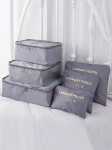 6 قطع حقيبة تخزين البوليستر، مجموعة أكياس تخزين ذات رسوم حروفية عصرية للسفر، مجموعة مختلفة الأحجام، مثالية لتنظيم الأمتعة للسفر، حقيبة مستحضرات التجميل، حقيبة مستحضرات التجميل، منظم للعطلات، منظم مكياج كبير السعة، للأحمر الشفاه والفرش والعناية بالبشرة والهاتف المحمول والعملات المعدنية والأشياء الصغيرة، للمنزل والهدايا والعطلات والأعياد متعدد الاستخدامات، إحساسات بوهو