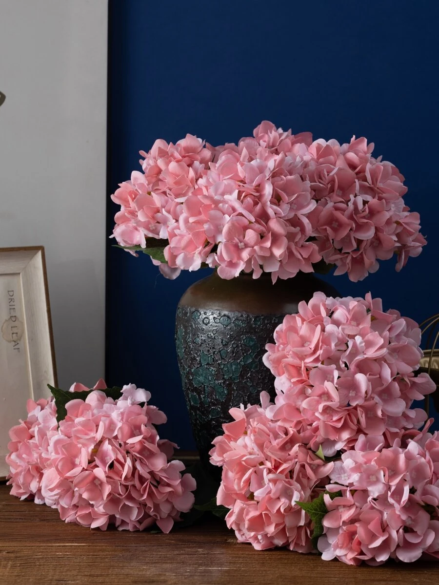 MEHELANY 1pc 18.5-Inch Realistic Silk Hydrangea Flower Decor, High-Quality Artificial Floral For DIY Wedding Bouquet, Party, Home Living Room, Kitchen, Garden, Hotel, Office, Valentine's Day, Mother's Day, Back To School Decoration, Spring Home Garden Party Decor, DIY Wreath Decoration, Also A Great Gift For Girls