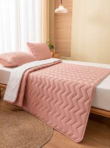 1 Pieza Colchón Delgado De Color Sólido Y Rosa Para Cama Individual De Moda Y Simple - Rosa - Ver 3