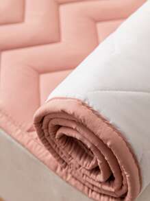 1 Pieza Colchón Delgado De Color Sólido Y Rosa Para Cama Individual De Moda Y Simple - Rosa - Ver 4