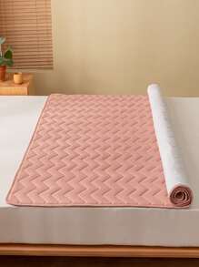 1 Pieza Colchón Delgado De Color Sólido Y Rosa Para Cama Individual De Moda Y Simple - Rosa - Ver 5