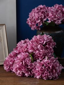 MEHELANY 1pc Realistic Silk Hydrangea Flower, High-Quality Artificial Flower Decor, Suitable For DIY Wedding Bouquets, Parties, Home Living Room, Kitchen, Garden, Hotel, Office, DIY Valentine's Day, Mother's Day, Back To School Decorations, Spring Home Garden Party Decor, DIY Arch Wreath Decoration, Also A Great Gift For Girls. - Violet Purple - View 3