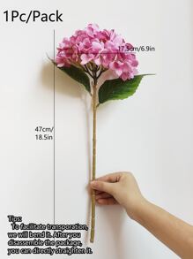 MEHELANY 1pc Realistic Silk Hydrangea Flower, High-Quality Artificial Flower Decor, Suitable For DIY Wedding Bouquets, Parties, Home Living Room, Kitchen, Garden, Hotel, Office, DIY Valentine's Day, Mother's Day, Back To School Decorations, Spring Home Garden Party Decor, DIY Arch Wreath Decoration, Also A Great Gift For Girls. - Violet Purple - View 4