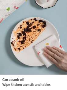 40入組/套20cmx20cm圖案無紡布織物毛巾,可撕開,可愛,可重複,吸水,油吸水,適用於家庭,廚房,車,浴室