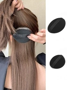 3 cái/bộ Vô hình Phụ kiện tóc Đối với Thúc đẩy tăng trưởng tóc , Bao gồm Tóc Bump Chèn Cái đệm , Kẹp tóc Lược , Và Tóc mái Tạo kiểu - màu đen - Xem 2
