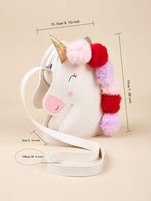 Children's Ball Unicorn Crossbody Bag - White - View 8