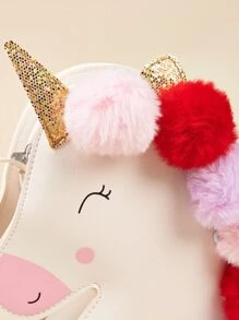 Children's Ball Unicorn Crossbody Bag - White - View 5