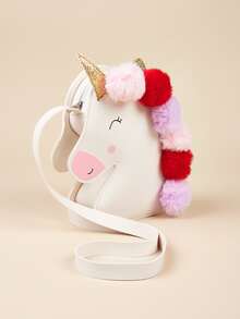 Children's Ball Unicorn Crossbody Bag - White - View 3