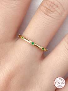 ESBERRY 1 PC Gorgeous Ring Ladies Jewelry 925 Sterling Silver Yellow Gold Plated Fine Jewelry Daily Wear Gifts