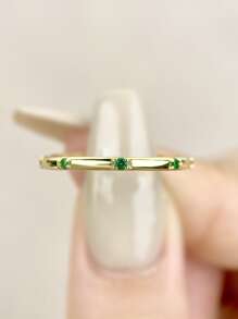 ESBERRY 1 PC Gorgeous Ring Ladies Jewelry 925 Sterling Silver Yellow Gold Plated Fine Jewelry Daily Wear Gifts