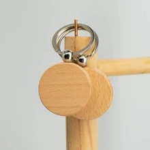 3 Packs Blank Wooden Keychain Tags With Carving Material In Rectangle/circle/heart/house/oval/bar/square/  Shape - round - View 3