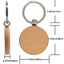 3 Packs Blank Wooden Keychain Tags With Carving Material In Rectangle/circle/heart/house/oval/bar/square/  Shape - round - View 6