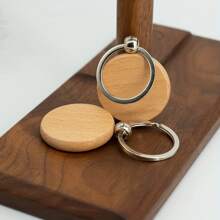 3 Packs Blank Wooden Keychain Tags With Carving Material In Rectangle/circle/heart/house/oval/bar/square/  Shape - round - View 5
