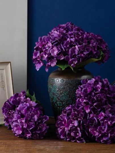 MEHELANY 1pc Realistic Purple Hydrangea Flower, High-Quality Silk Hydrangea Decor, Suitable For DIY Wedding Bouquets, Parties, Home, Kitchen, Garden, Hotel, Office, Spring Holidays, Mother's Day, Back To School Decoration, DIY Wreaths, Gifts