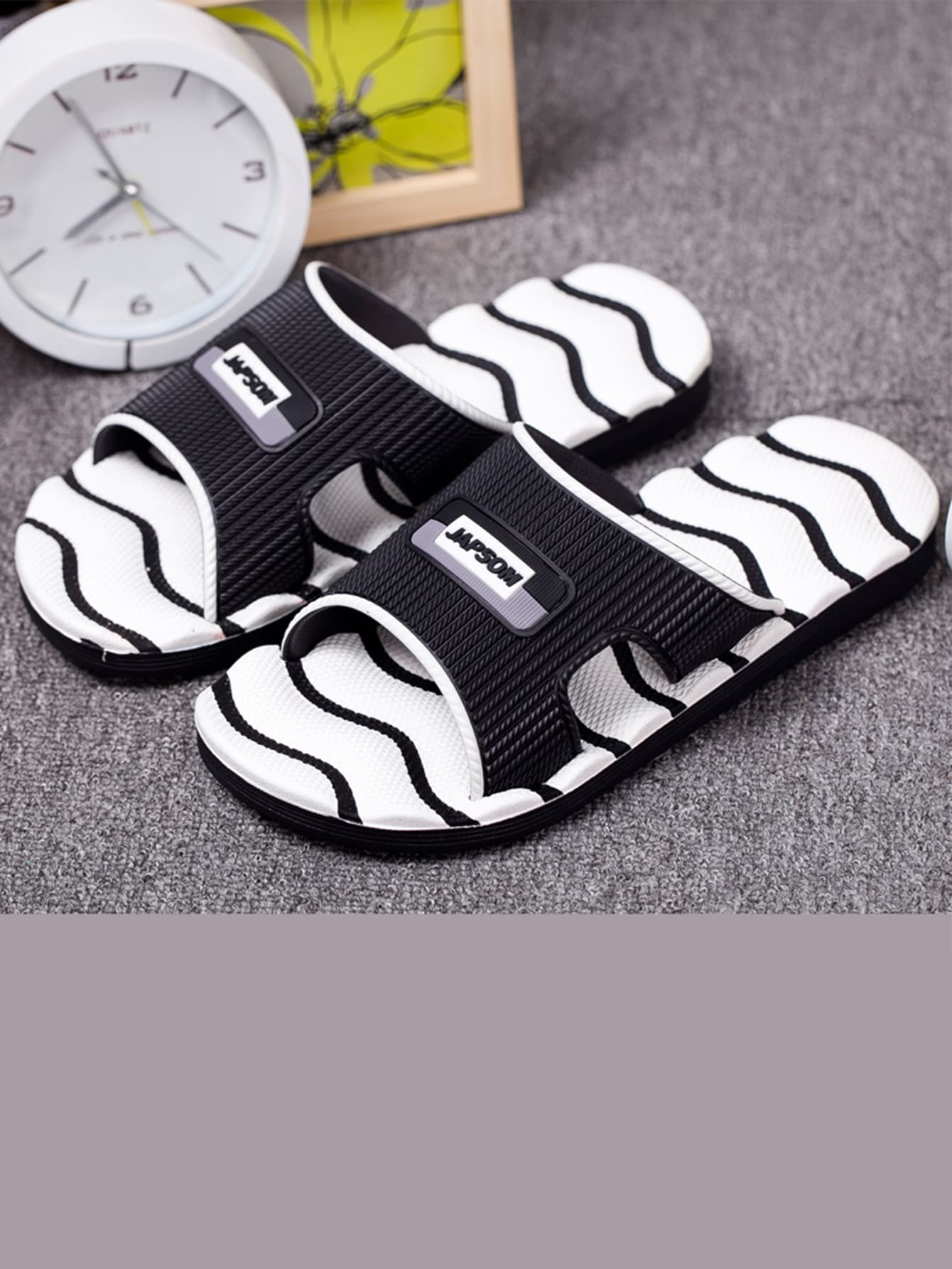 Men's Summer New Indoor Home Slippers For Bathroom, Shower With Non-slip Sole - White - View 1