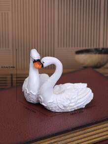1pc Swan Couple Resin Craft Home Decoration Ornament For Outdoor Garden Yard - Multicolor - View 2