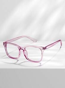 Cyxus 1 Pieza Gafas De Ordenador Cuadrado Retro Con Lentes Transparentes Y Marco Púrpura Para Hombres - Morado - Ver 1