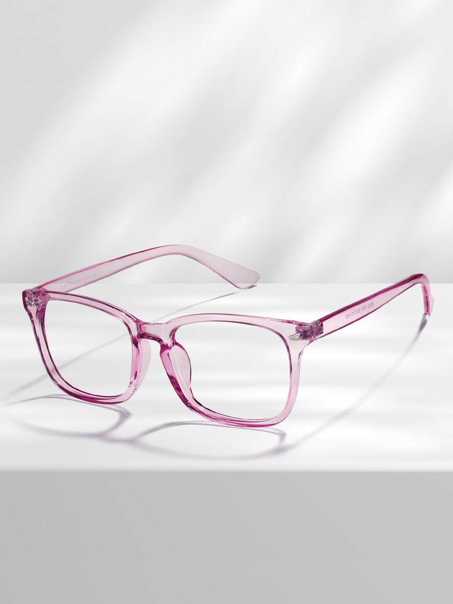 Cyxus 1 Pieza Gafas De Ordenador Cuadrado Retro Con Lentes Transparentes Y Marco Púrpura Para Hombres - Morado - Ver 1