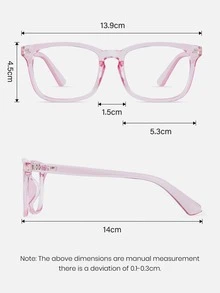 Cyxus 1 Pieza Gafas De Ordenador Cuadrado Retro Con Lentes Transparentes Y Marco Púrpura Para Hombres - Morado - Ver 3